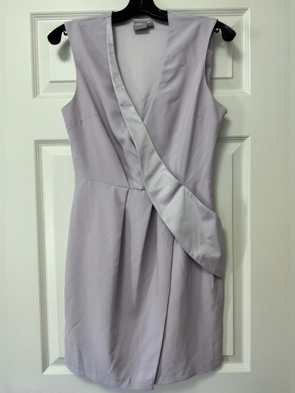 ASOS Lilac Sleeveless Wrap-Front Mini Dress